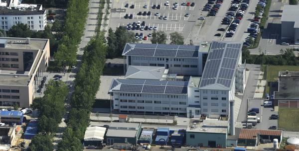 Luftaufnahme des Innovations- und Technologie Campus Deggendorf für Sitzungen des SG Landshut
